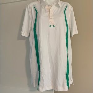 Oakley white half button down athletic tee